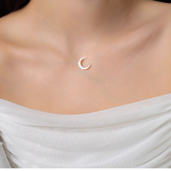 Invisible Fishing Line Moonstone Necklace – Clavicle Chain